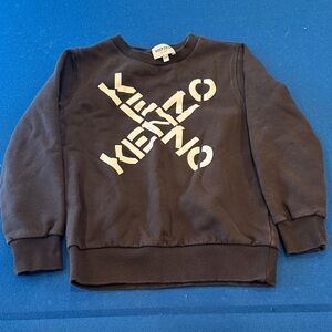 Kenzo Black Sweatshirt with White Diagonal Logo
